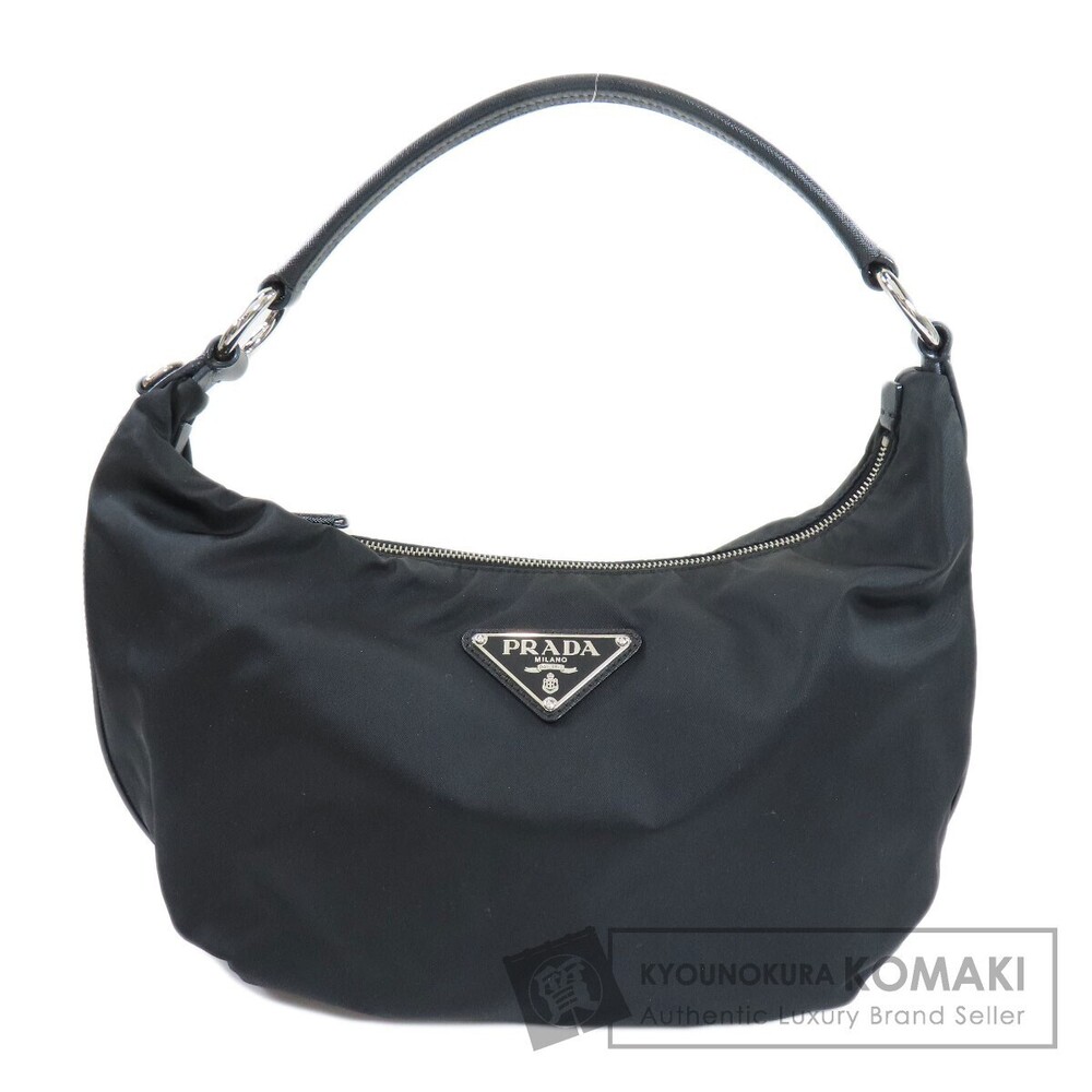 Prada One Shoulder Hobo Bag Logo Black